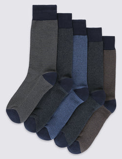 5 Pairs of Freshfeet™ Cotton Rich Socks
