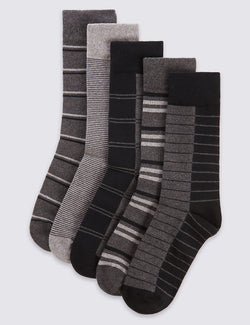 Cotton Rich 5 Pair Pack Socks with Cool Comfort™ Technology